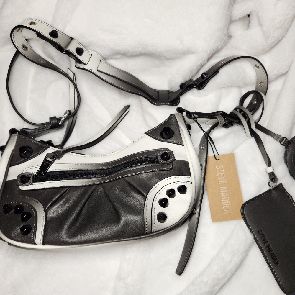 Steve Madden Two-Tone Black and White Shoulder Bag